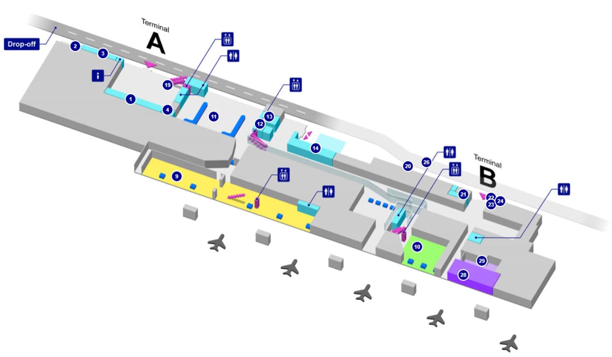 Getting SIM Card at Ljubljana Airport - Airport map